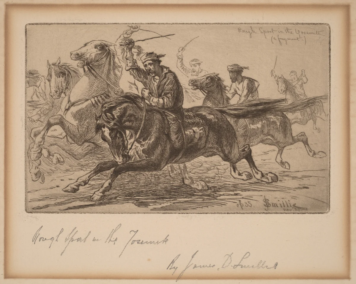 Rough Sport in the Yosemite by James David Smillie, print, 1885