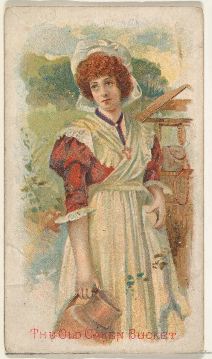 The Old Oaken Bucket, from the Illustrated Songs series (N116) issued by W. Duke, Sons & Co. to promote Honest Long Cut Tobacco by W. Duke, Sons & Co., print, 1893