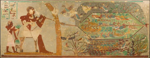 Netting Birds, Tomb of Khnumhotep by Nina de Garis Davies, artwork, -1897
