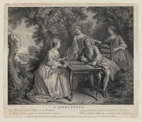 L'apres-diner (Evening) by Nicolas de Larmessin, print, 1741
