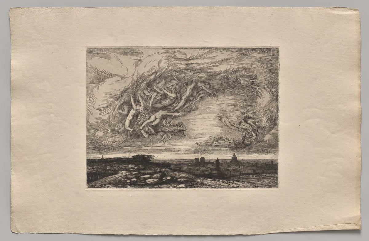 Cholera in Paris by Nicolas-François Chifflart, print, 1865