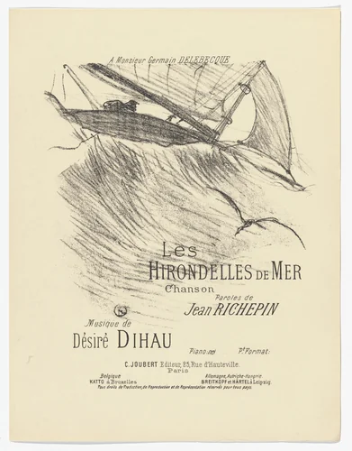 The Sea Swallows (Les hirondelles de mer) from- Quatorze lithographies originales (Mélodies de Désiré Dihau) by Henri de Toulouse-Lautrec, illustrated book, 1895
