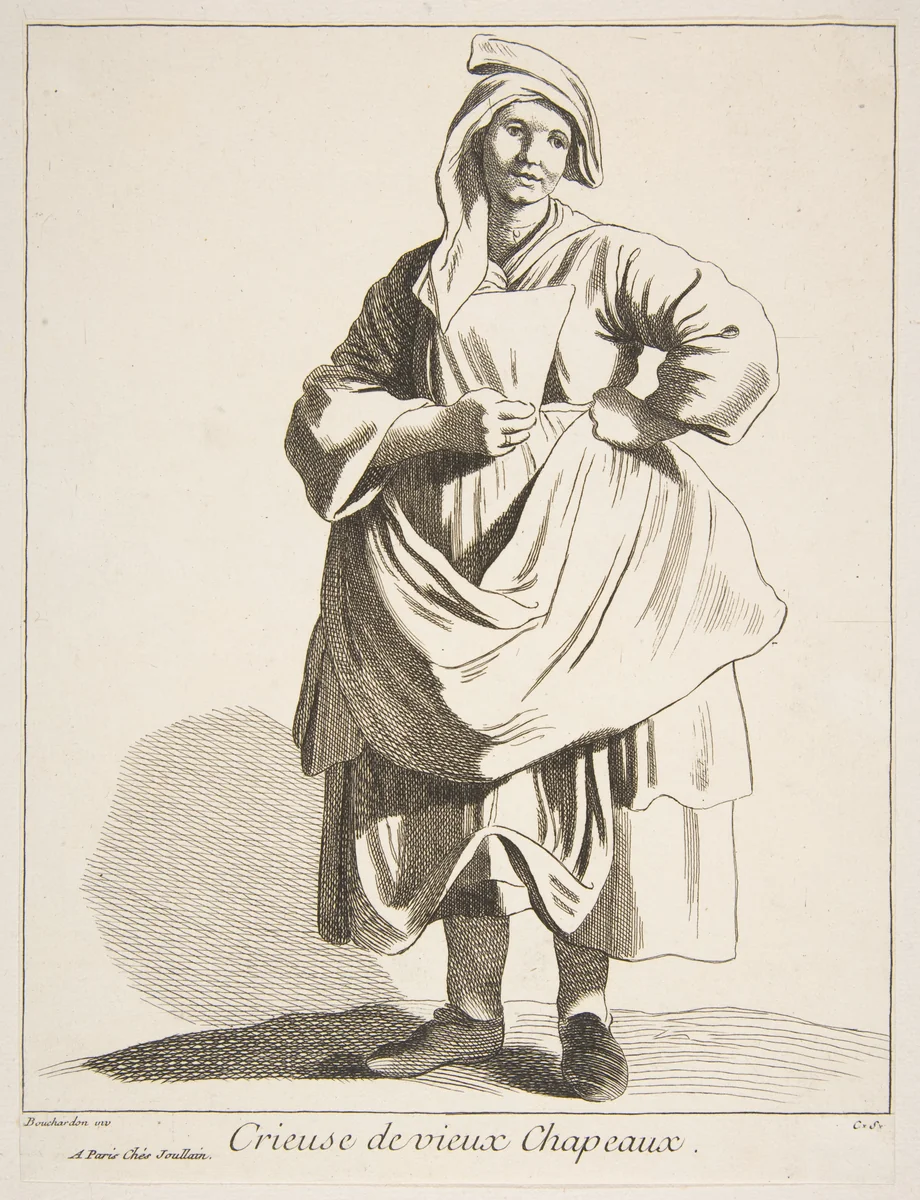 Peddler of Old Hats by Anne Claude Philippe de Tubières, print, 1742