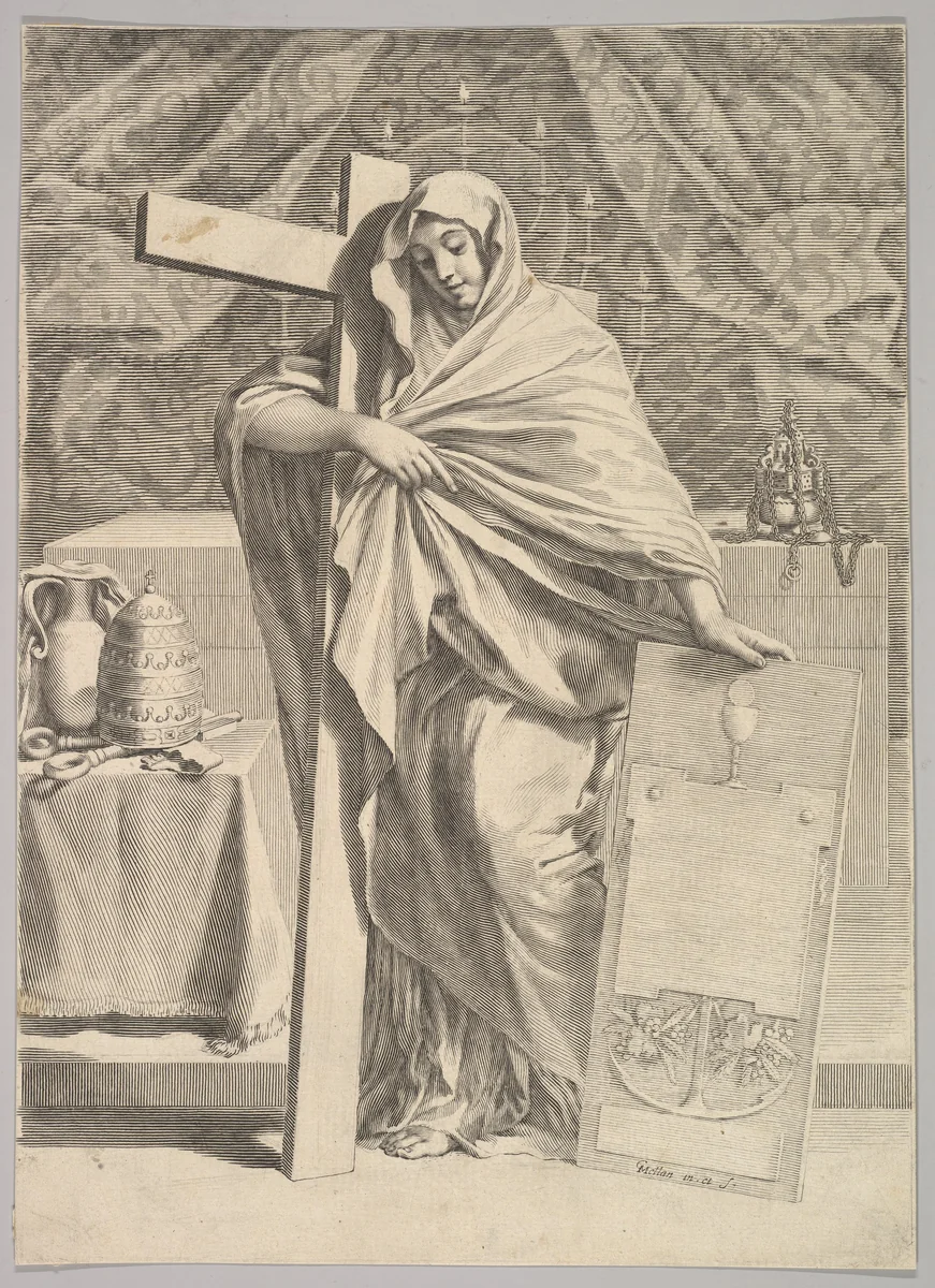 Personification of Faith by Claude Mellan, print, 1642