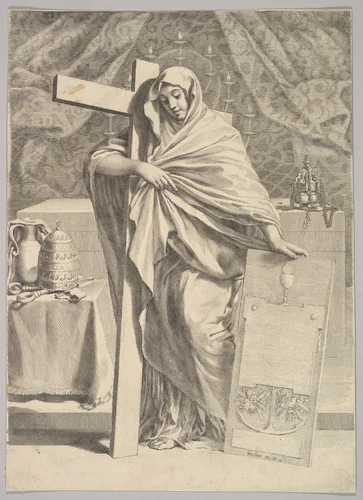 Personification of Faith by Claude Mellan, print, 1642