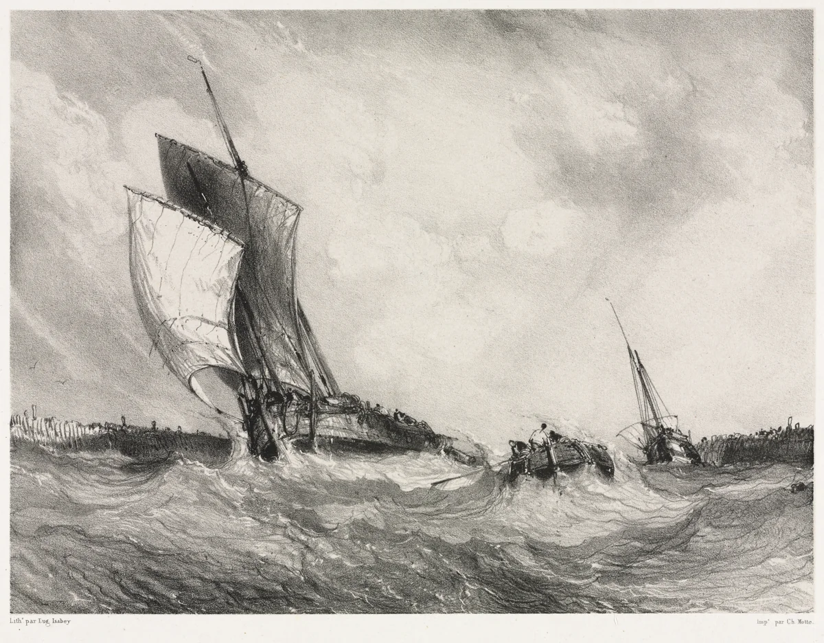 Six Marines: Return to Port by Eugène Isabey, print, 1833