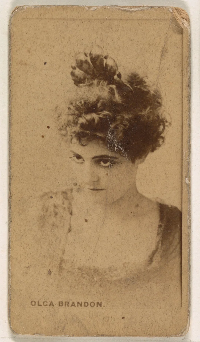 Olga Brandon, from the Actresses series (N245) issued by Kinney Brothers to promote Sweet Caporal Cigarettes by Kinney Brothers Tobacco Company, photograph, 1890