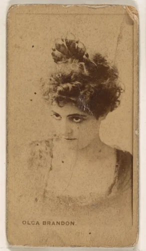 Olga Brandon, from the Actresses series (N245) issued by Kinney Brothers to promote Sweet Caporal Cigarettes by Kinney Brothers Tobacco Company, photograph, 1890