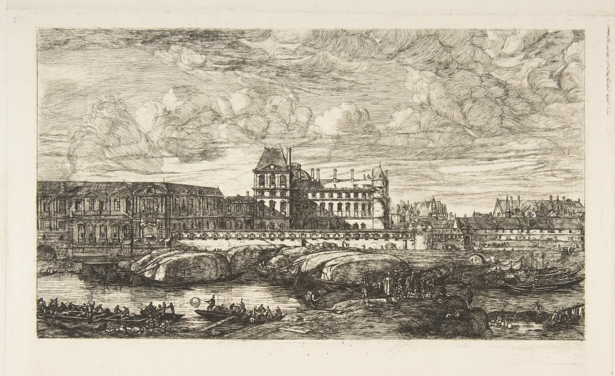 L'Ancien Louvre (The Old Louvre, Paris) by Charles Meryon, print, 1865-1866