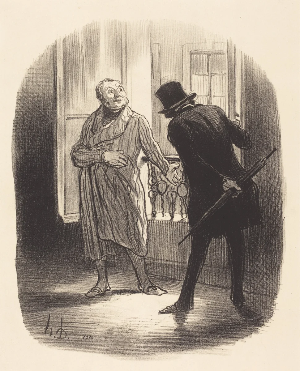 Ce logement est un peu cher, pour la place Royale... by Honoré Daumier, print, 1847
