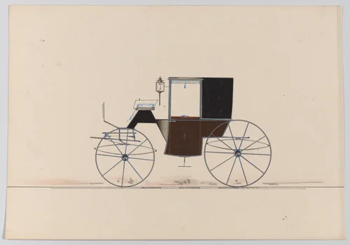 Design for Brougham (unnumbered) by Brewster & Co., drawing, 1865-1875