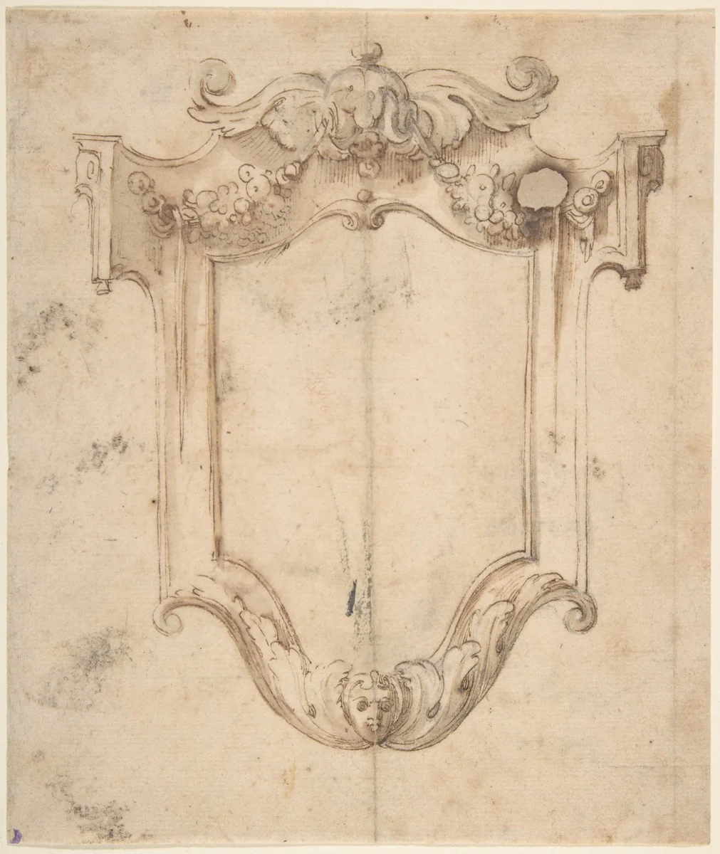 Design for a Cartouche by anonymous, drawing, 1700-1800