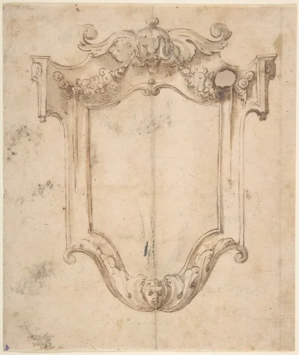 Design for a Cartouche by anonymous, drawing, 1700-1800