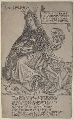 Libyan Sibyl by Baccio Baldini, print, 1470-1480