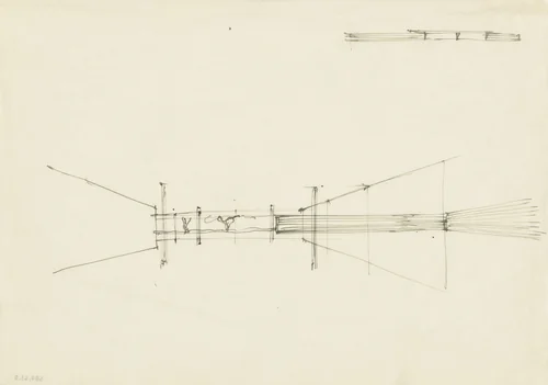 Courthouse Interior: Perspective Sketch by Ludwig Mies van der Rohe, mies van der rohe archive, 1926