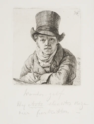 Self-Portrait by Pieter Christoffel Wonder, print, 1812-1814