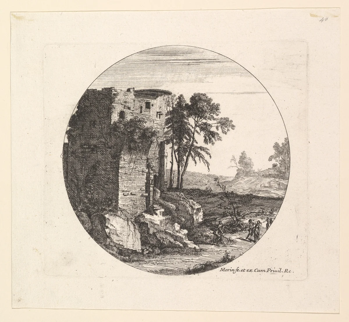 Les Ruines a gauche by Jean Morin, print, 1605-1650