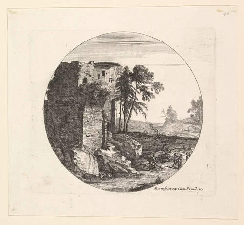 Les Ruines a gauche by Jean Morin, print, 1605-1650