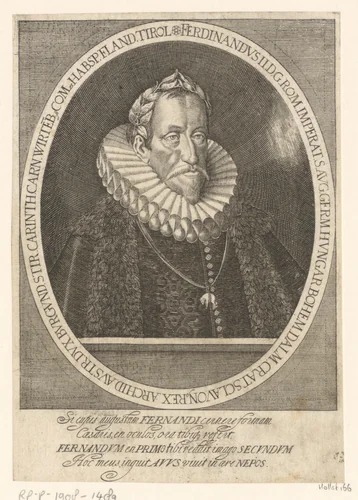 Portret van keizer Ferdinand II by Wolfgang Kilian, print, 1619-1662