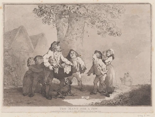 Too Many for a Jew by Thomas Rowlandson, print, 1785