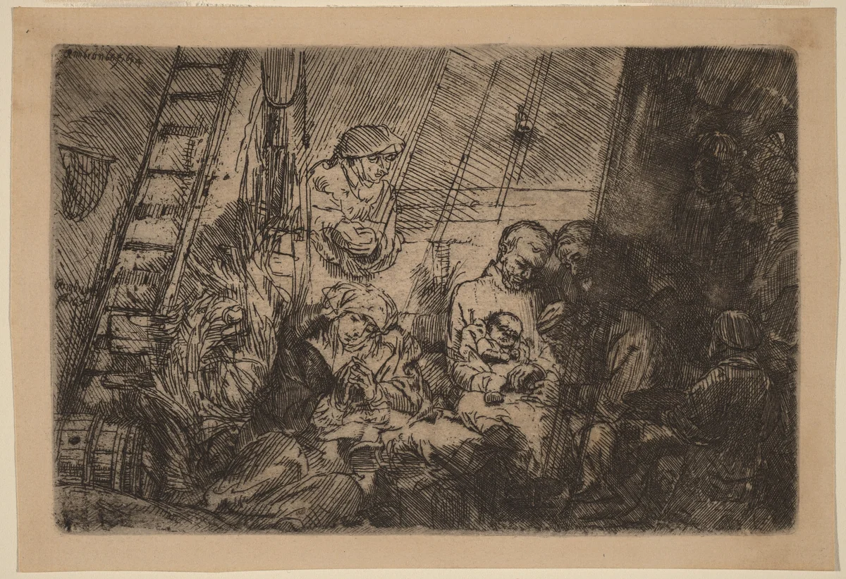 The Circumcision in the Stable by Rembrandt van Rijn, print, 1654