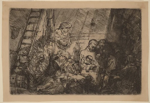 The Circumcision in the Stable by Rembrandt van Rijn, print, 1654