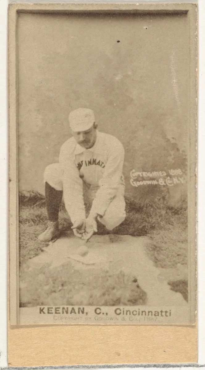 James William "Jim" Keenan, Catcher, Cincinnati, from the Old Judge series (N172) for Old Judge Cigarettes by Goodwin & Company, photograph, 1887