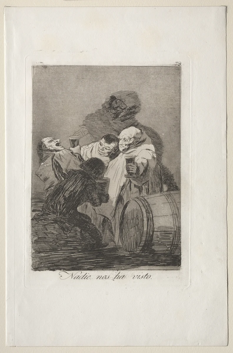 No One has Seen Us, Plate 79 by Francisco de Goya, print, 1799