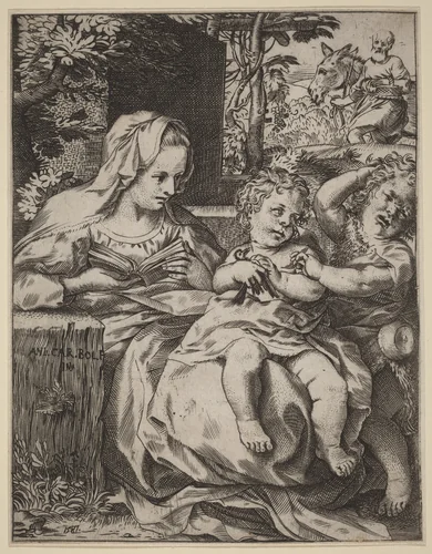 The Madonna of the Swallow (La Madonna Della Rondinella) by Annibale Carracci, print, 1587
