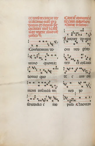 Missale: Fol. 171v: Music for "Alleluia" etc. at beginning of Easter by Bartolommeo Caporali, book, 1469
