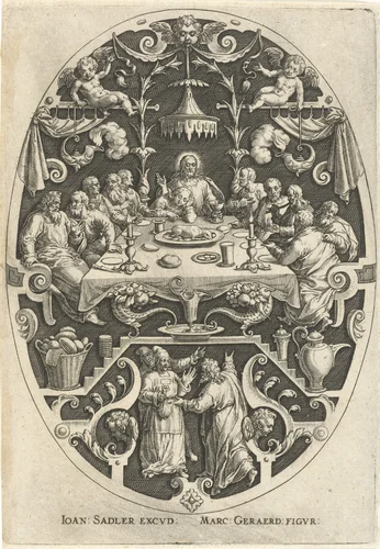 Laatste Avondmaal by Johann Sadeler, print, 1560-1600