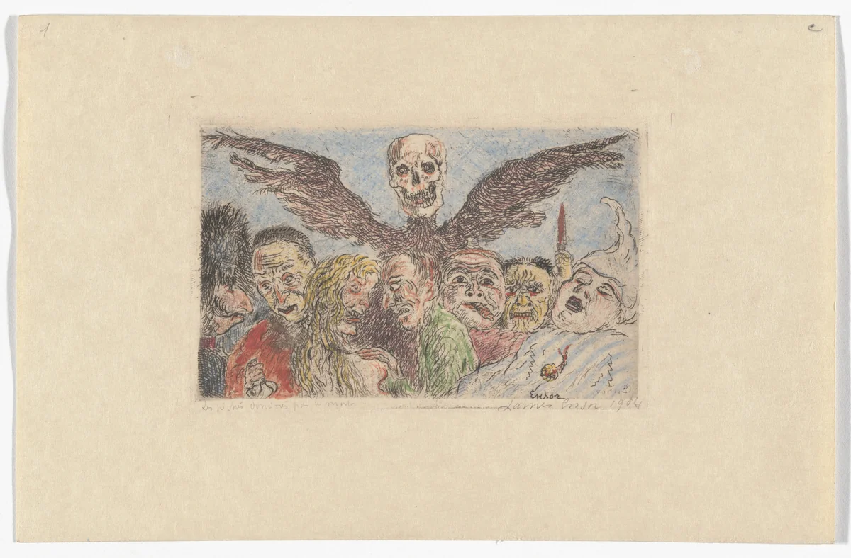 The Deadly Sins Dominated by Death (Les Péchés capitaux dominés par la mort) from The Deadly Sins (Les Péchés capitaux) by James Ensor, print, 1904