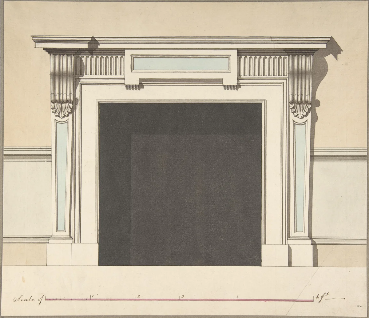 Design for a Chimneypiece by John Yenn, drawing, 1770-1821