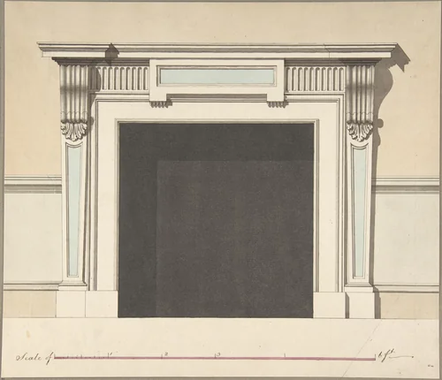 Design for a Chimneypiece by John Yenn, drawing, 1770-1821