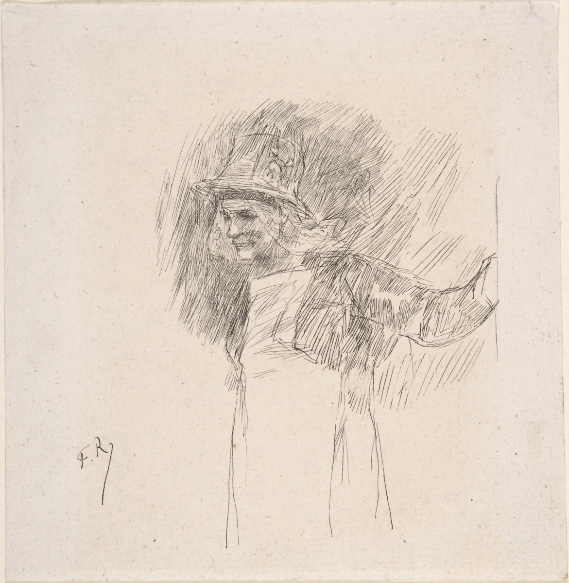 The Old Flemish Woman (La Vieille Flamande) by Félicien Rops, drawing, 1833-1898