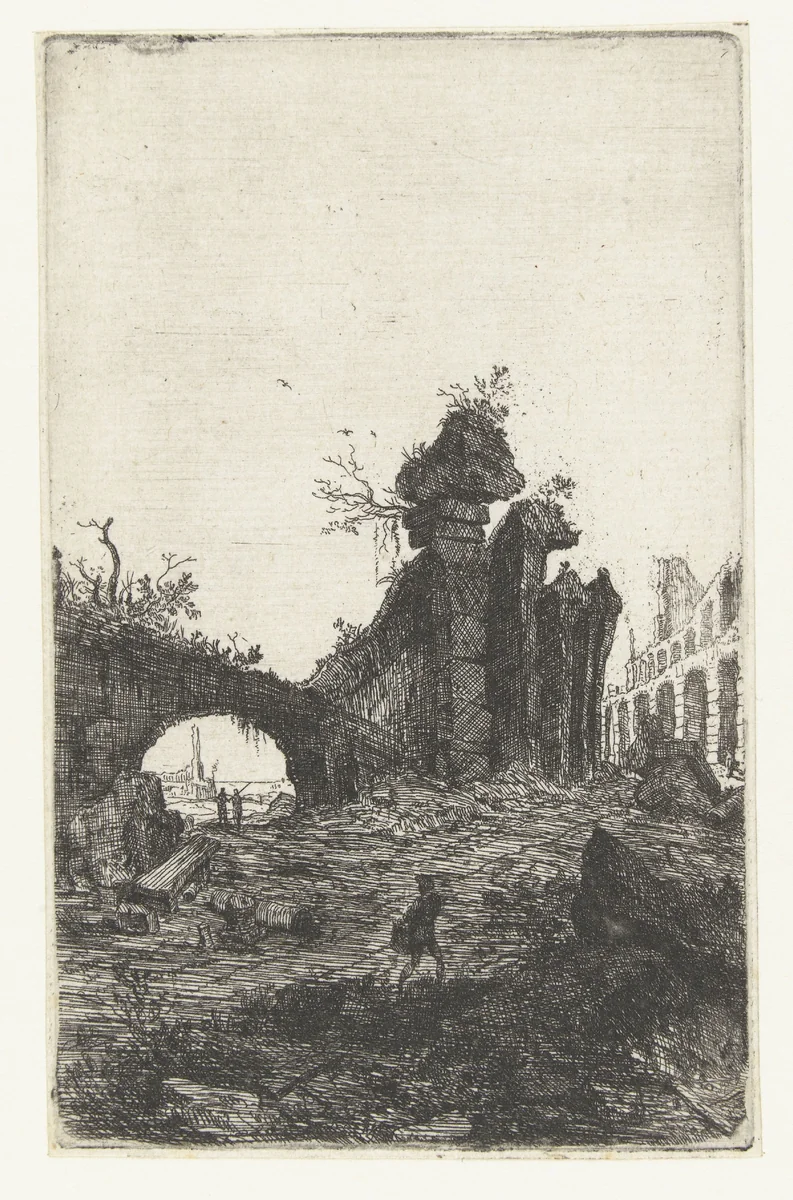 Ruïne van het Colosseum by Bartholomeus Breenbergh, print, 1639-1640