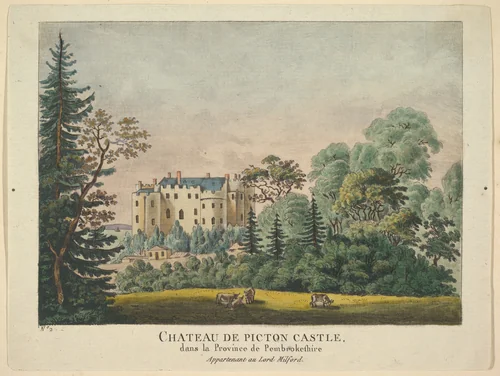 Château de Picton Castle by anonymous, print, 1735-1743