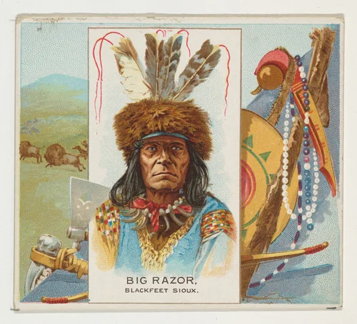 Big Razor, Blackfeet Sioux, from the American Indian Chiefs series (N36) for Allen & Ginter Cigarettes by Allen & Ginter, print, 1888