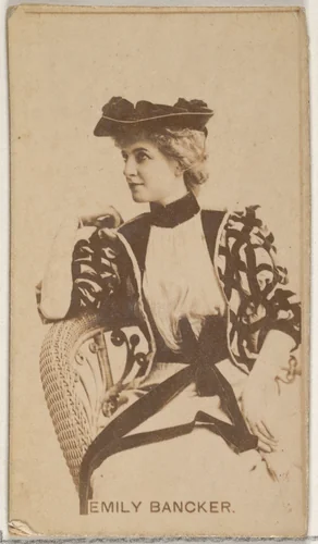 Emily Bancker, from the Actors and Actresses series (N45, Type 8) for Virginia Brights Cigarettes by Allen & Ginter, photograph, 1885-1891