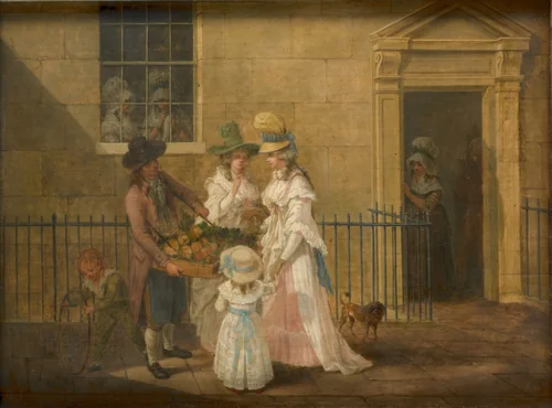 Vegetable Seller by Hendrik Willem Schweickhardt, painting, 1790