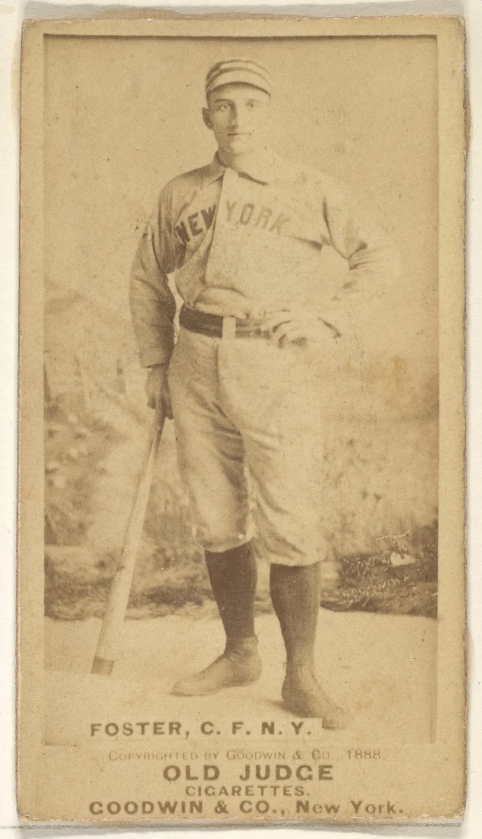 Elmer Ellsworth Foster, Center Field, New York, from the Old Judge series (N172) for Old Judge Cigarettes by Goodwin & Company, photograph, 1888