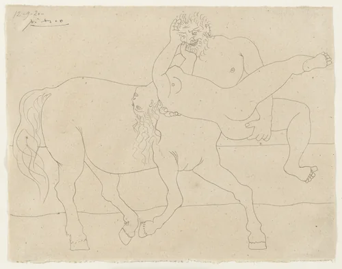 Nessus and Dejanira by Pablo Picasso, drawing, 1920