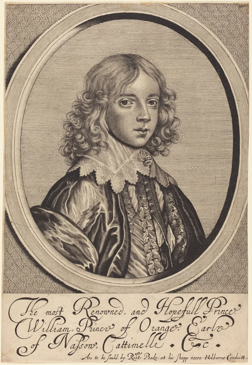 William II, Prince of Orange by William Faithorne, print, 1616-1691