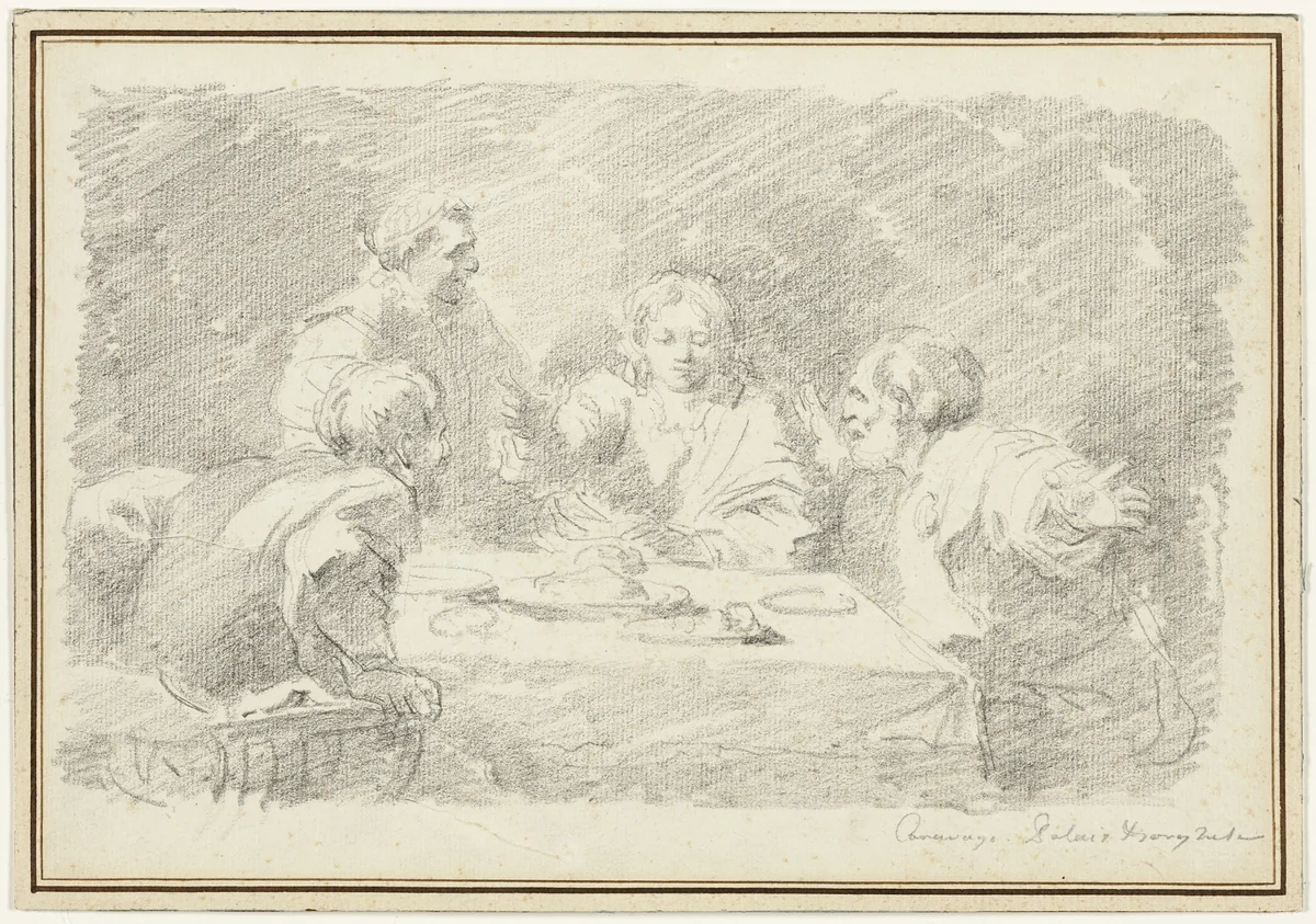 The Supper at Emmaus by Jean Honoré Fragonard, drawing, 1760-1761