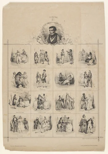 Augustin-Eugène Scribe with Characters by Victor Adam, print, 1820-1866