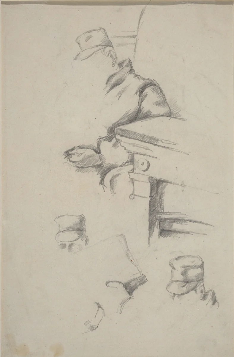 Father of the Artist [verso] by Paul Cezanne, drawing, 1865-1870