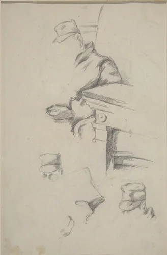 Father of the Artist [verso] by Paul Cezanne, drawing, 1865-1870