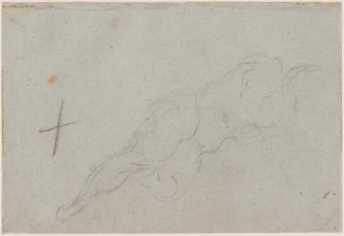A Female Nude [verso] by Domenico Tintoretto; Jacopo Tintoretto, drawing, 1560-1635