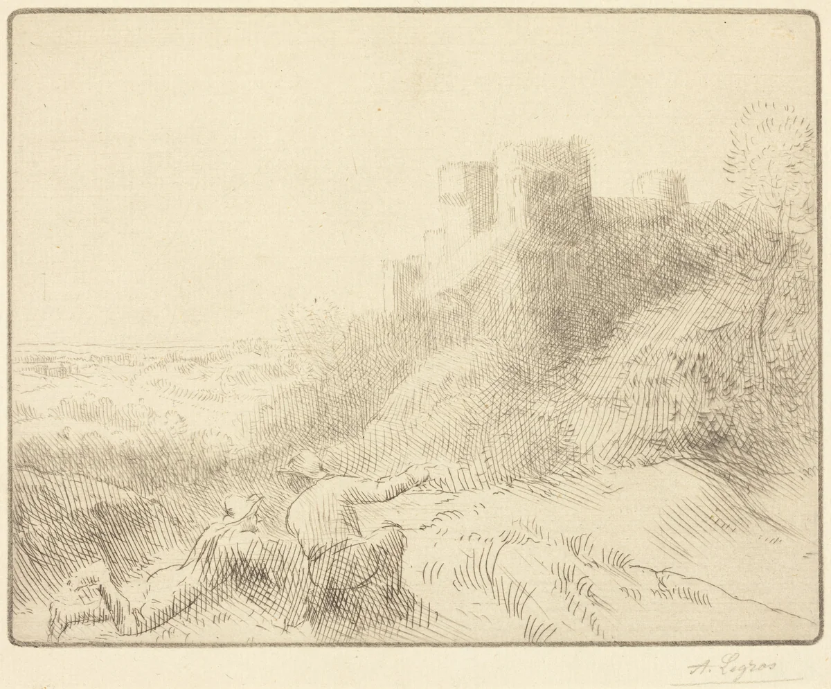 Old Chateau (Un vieux chateau) by Alphonse Legros, print, 1837-1911