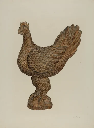 Rooster by Hester Duany, index of american design, 1940